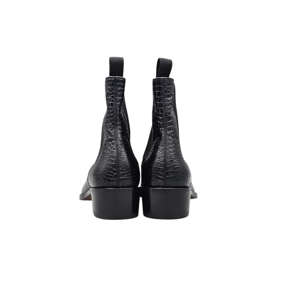 TOM FORD Men's Size 8 US Black Hainaut Croc-Effect Leather Chelsea Boots NWOB - Picture 4 of 8